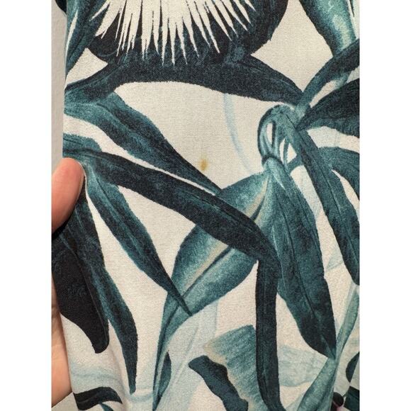 H&M X Anna Glover Size 14 Tropical Palm Leaf Print Tunic Top Resort FLAW - Picture 7 of 7